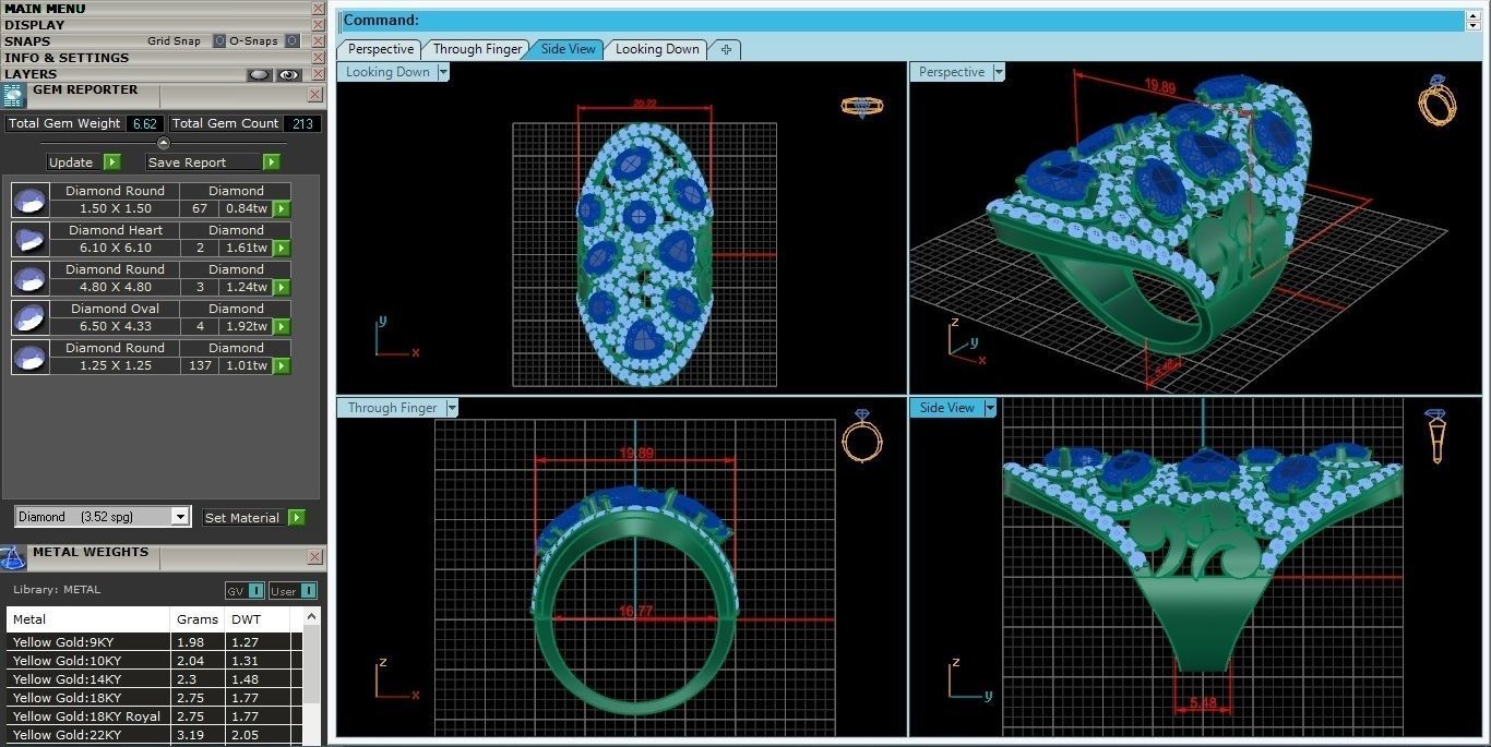 High Jewelry Cocktail Ring 3dm stl renders details 3D print model_36