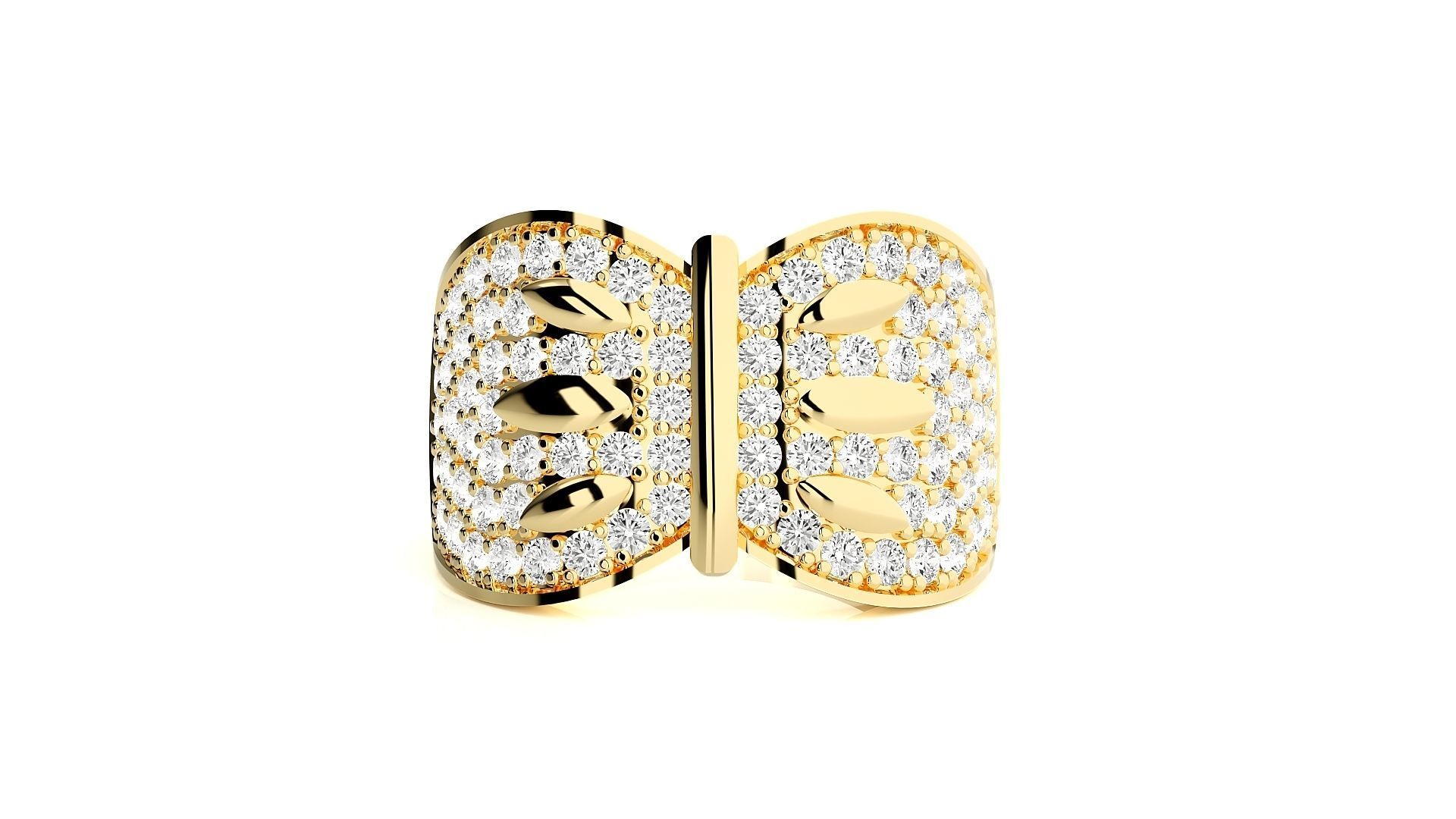 High Jewelry Cocktail Ring 3dm stl renders details 3D print model_25