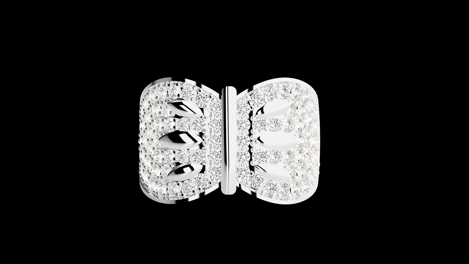 High Jewelry Cocktail Ring 3dm stl renders details 3D print model_20
