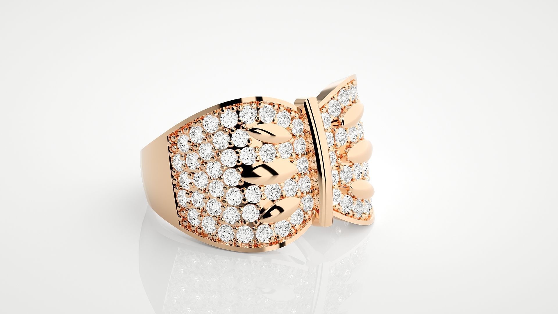 High Jewelry Cocktail Ring 3dm stl renders details 3D print model_5