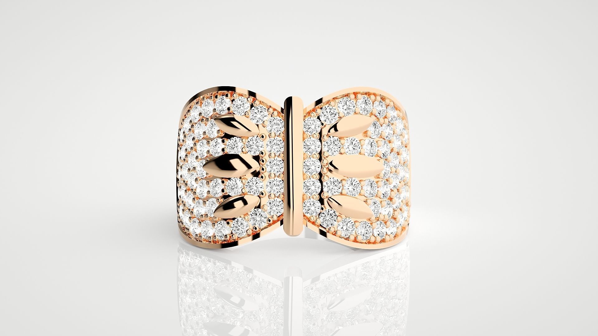 High Jewelry Cocktail Ring 3dm stl renders details 3D print model_2