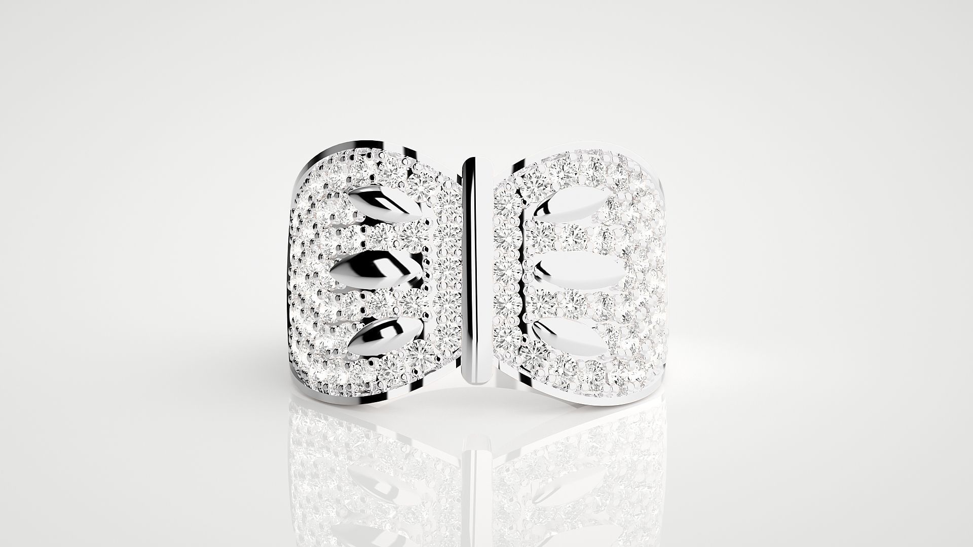 High Jewelry Cocktail Ring 3dm stl renders details 3D print model_14