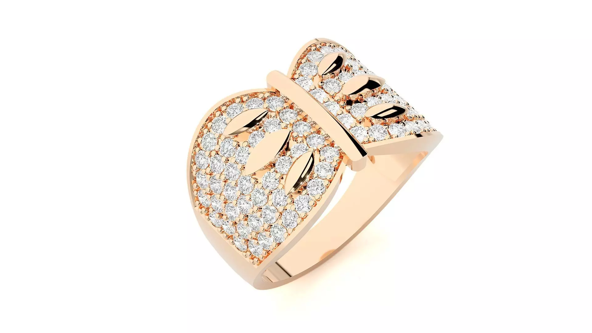 High Jewelry Cocktail Ring 3dm stl renders details 3D print model_0