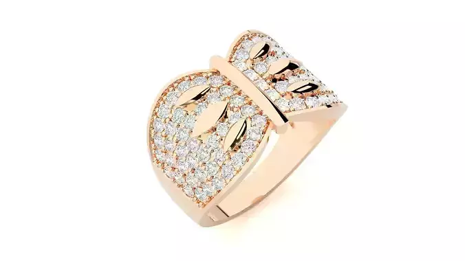 High Jewelry Cocktail Ring 3dm stl renders details  3D print model