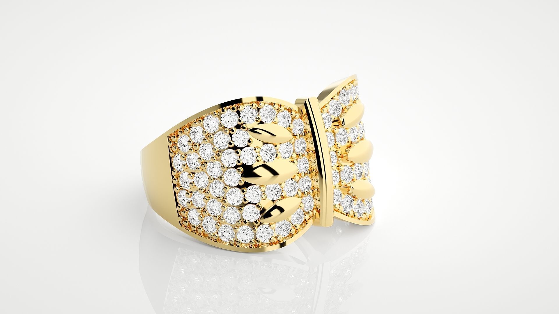 High Jewelry Cocktail Ring 3dm stl renders details 3D print model_28