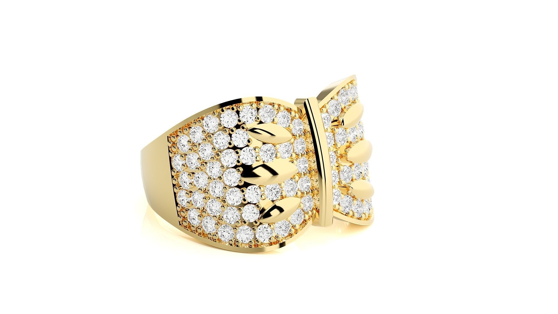 High Jewelry Cocktail Ring 3dm stl renders details 3D print model_27