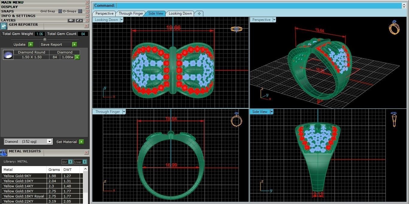 High Jewelry Cocktail Ring 3dm stl renders details 3D print model_4