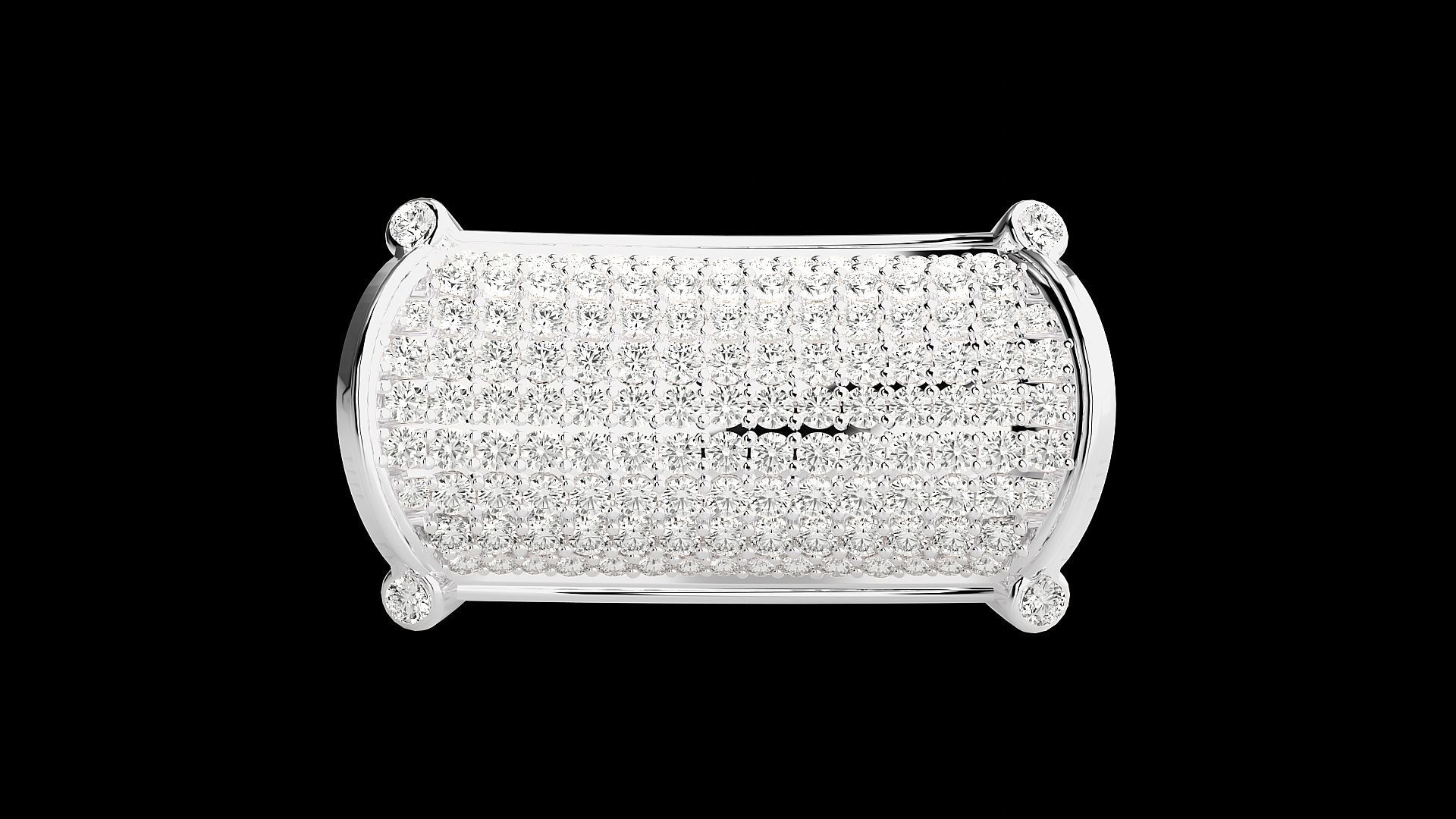 Diamond Head High Jewelry Cocktail Ring 3dm stl renders details 3D print model_20