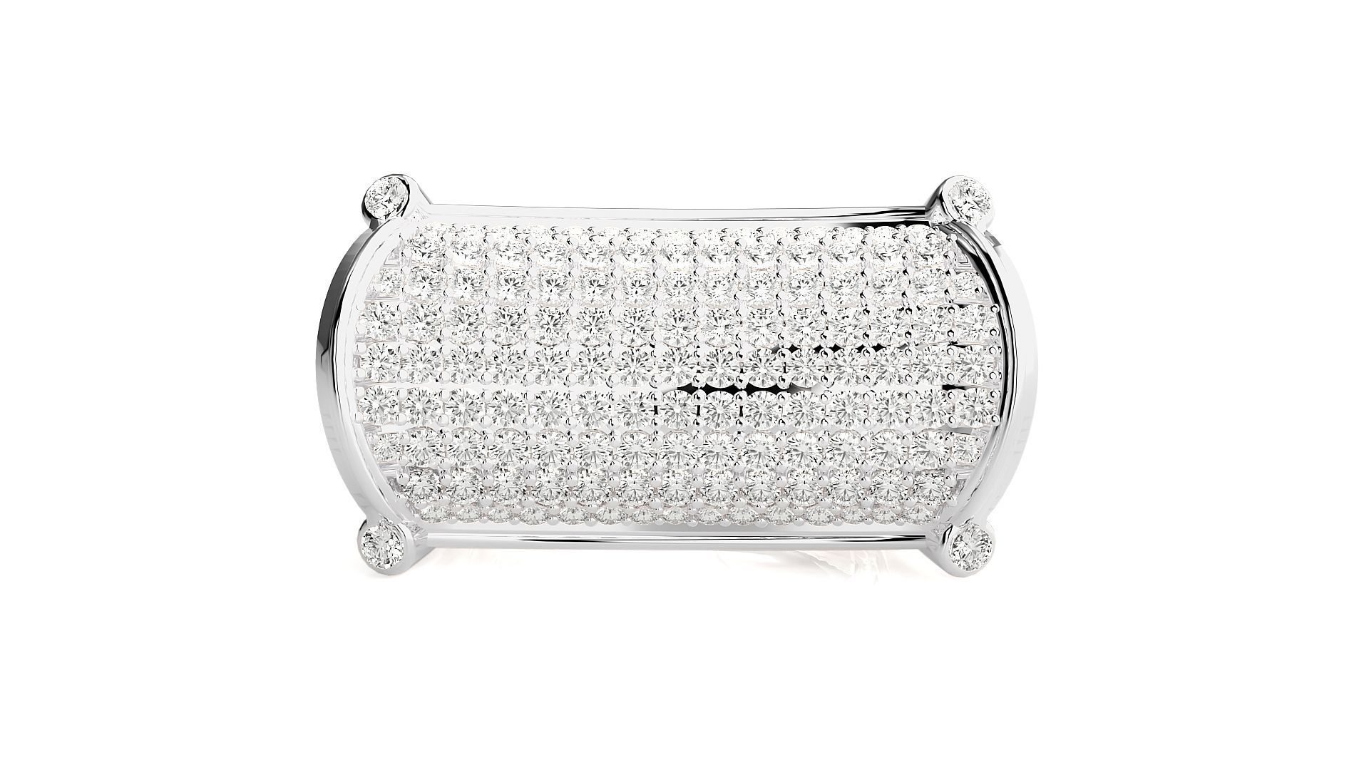 Diamond Head High Jewelry Cocktail Ring 3dm stl renders details 3D print model_13