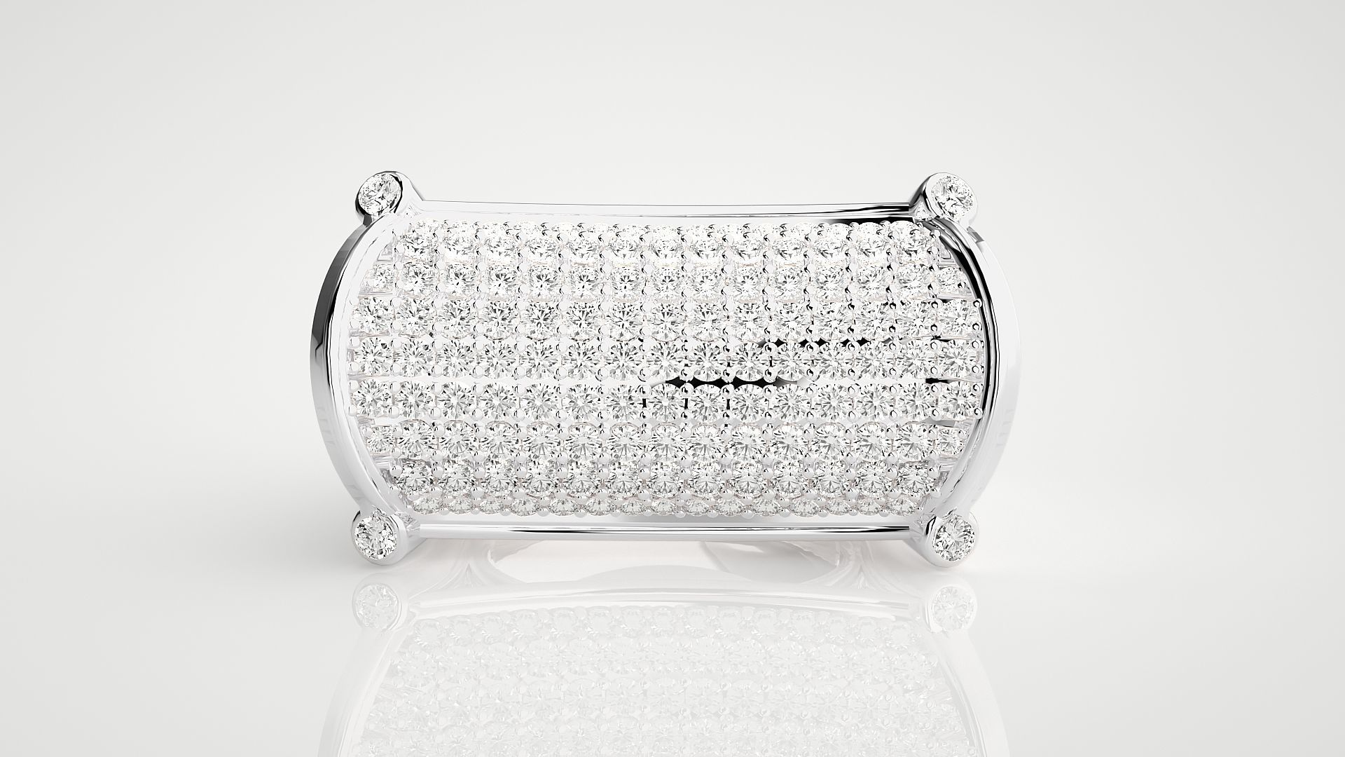 Diamond Head High Jewelry Cocktail Ring 3dm stl renders details 3D print model_14