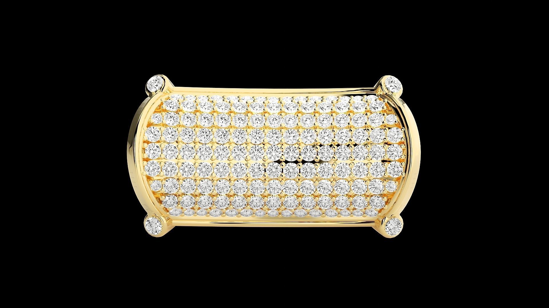 Diamond Head High Jewelry Cocktail Ring 3dm stl renders details 3D print model_32