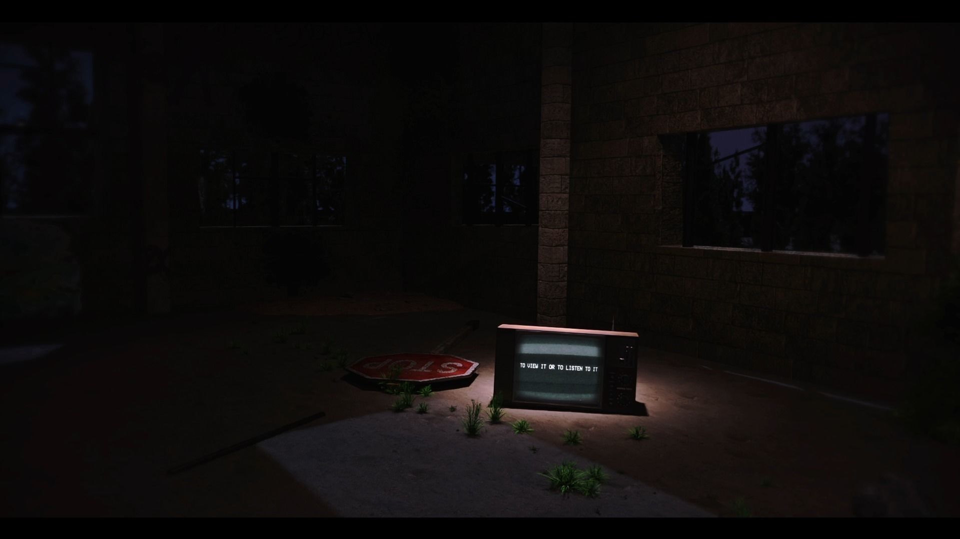 Abandoned warehouse 3D model - TV - chair - animated camera 3D model_2