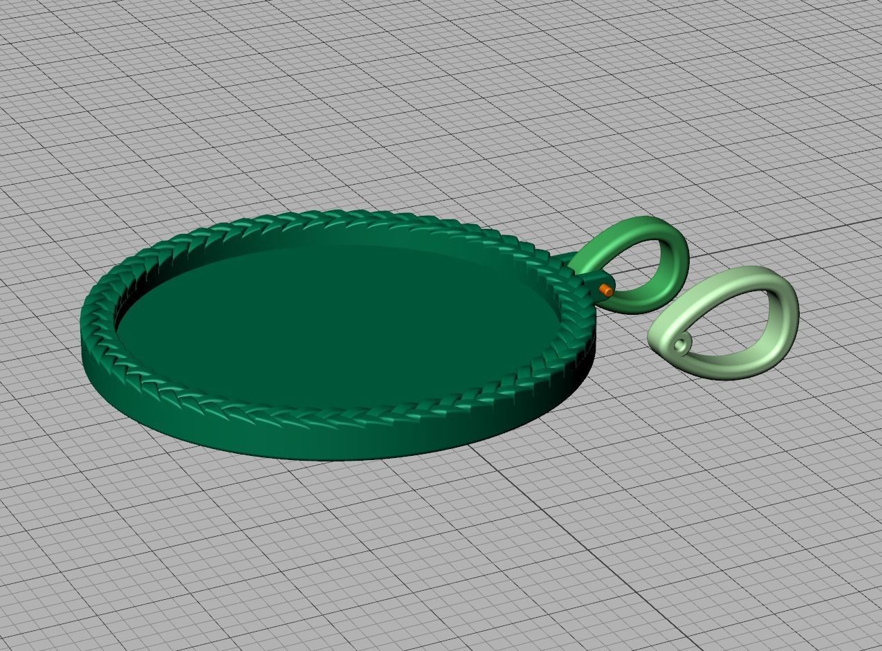Memory Frame Pendant 30mm Round Memory Pendant 3D print model_20