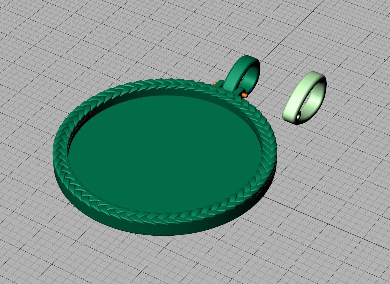 Memory Frame Pendant 30mm Round Memory Pendant 3D print model_19