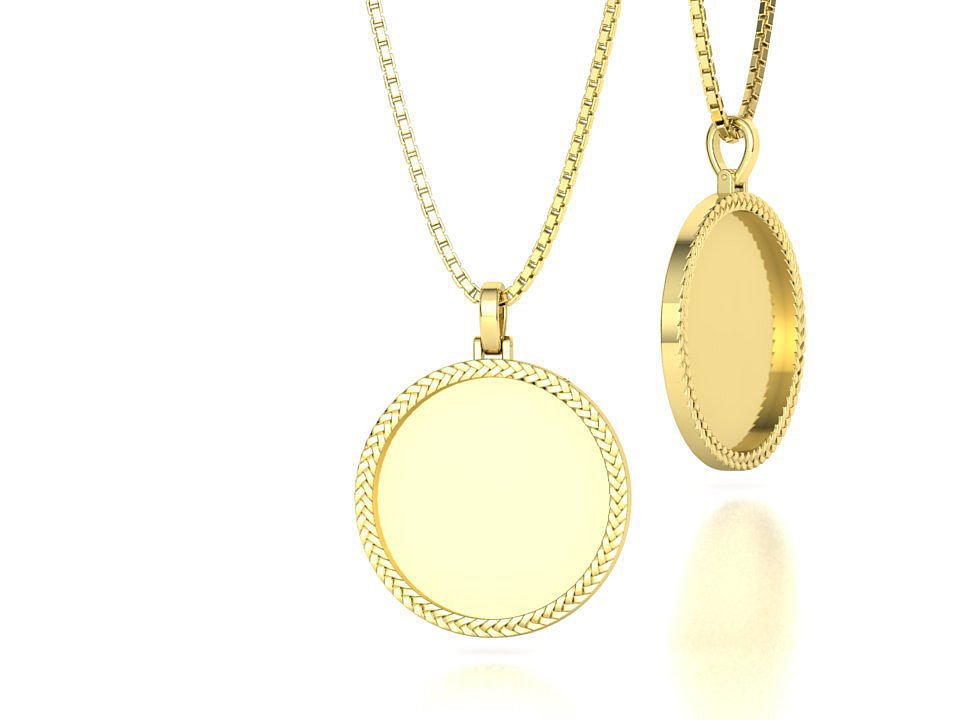 Memory Frame Pendant 30mm Round Memory Pendant 3D print model_2