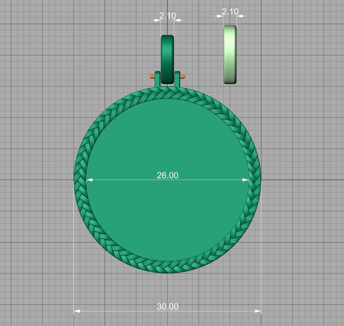 Memory Frame Pendant 30mm Round Memory Pendant 3D print model_18