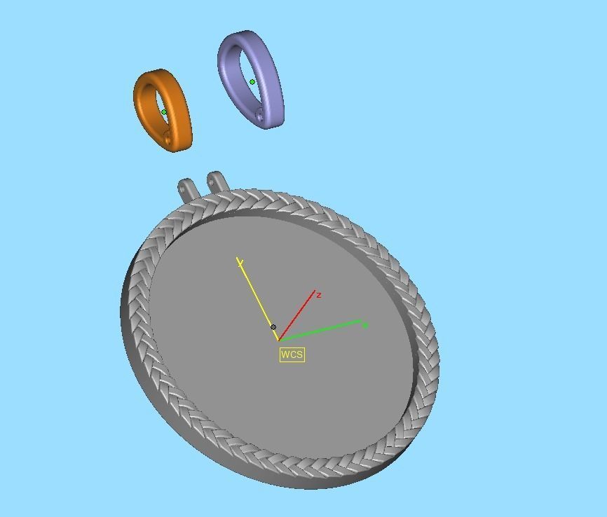 Memory Frame Pendant 30mm Round Memory Pendant 3D print model_23