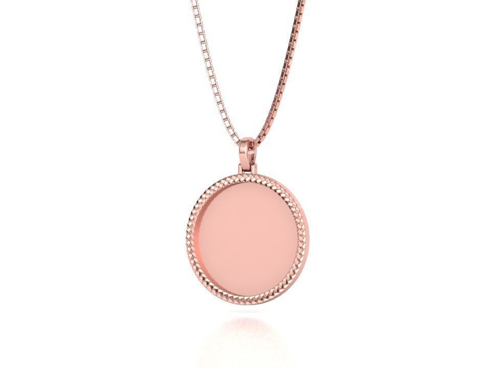 Memory Frame Pendant 30mm Round Memory Pendant 3D print model_28