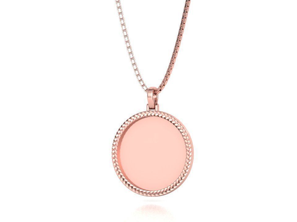 Memory Frame Pendant 30mm Round Memory Pendant 3D print model_7