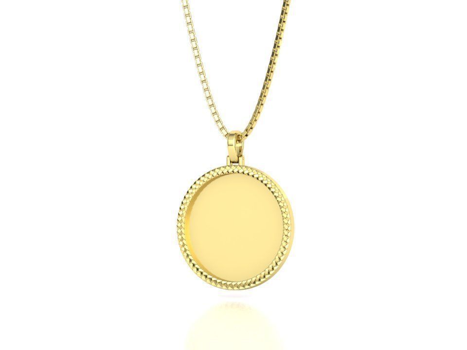 Memory Frame Pendant 30mm Round Memory Pendant 3D print model_29