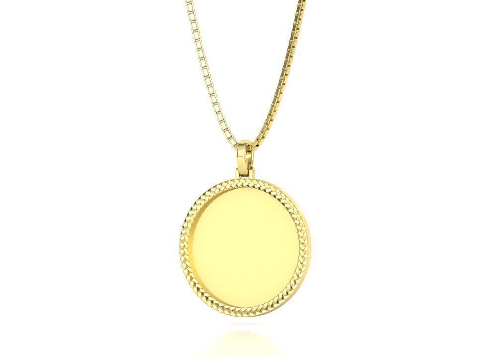 Memory Frame Pendant 30mm Round Memory Pendant 3D print model_8