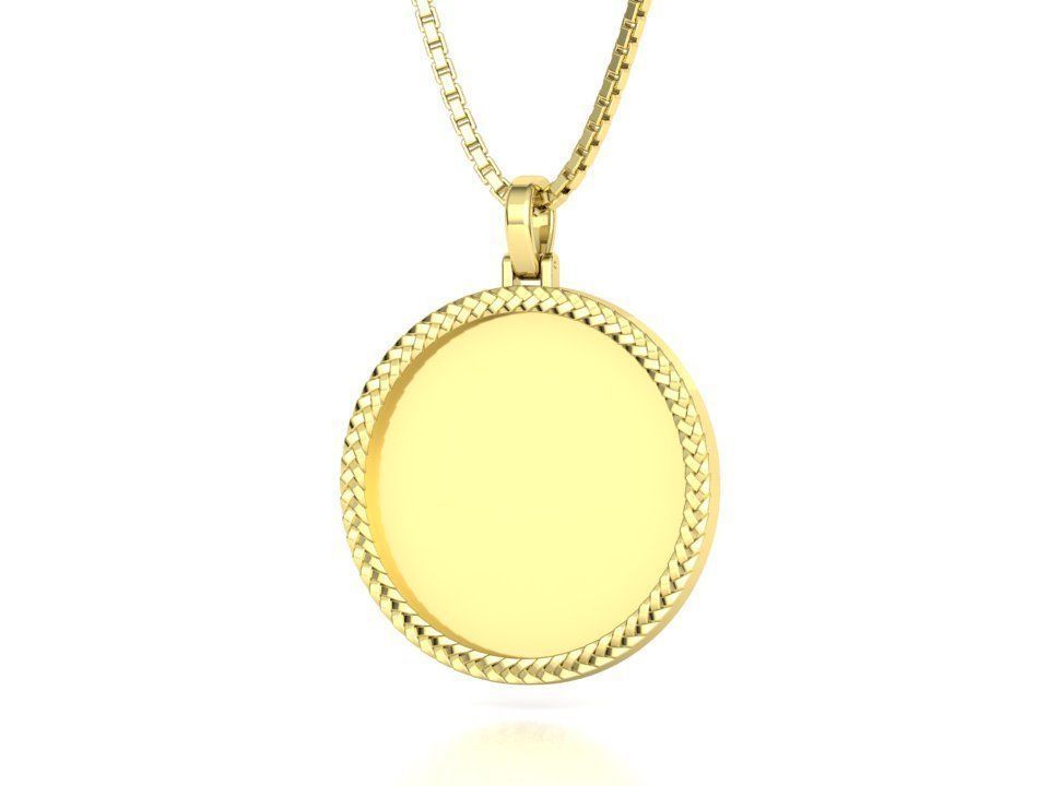 Memory Frame Pendant 30mm Round Memory Pendant 3D print model_11