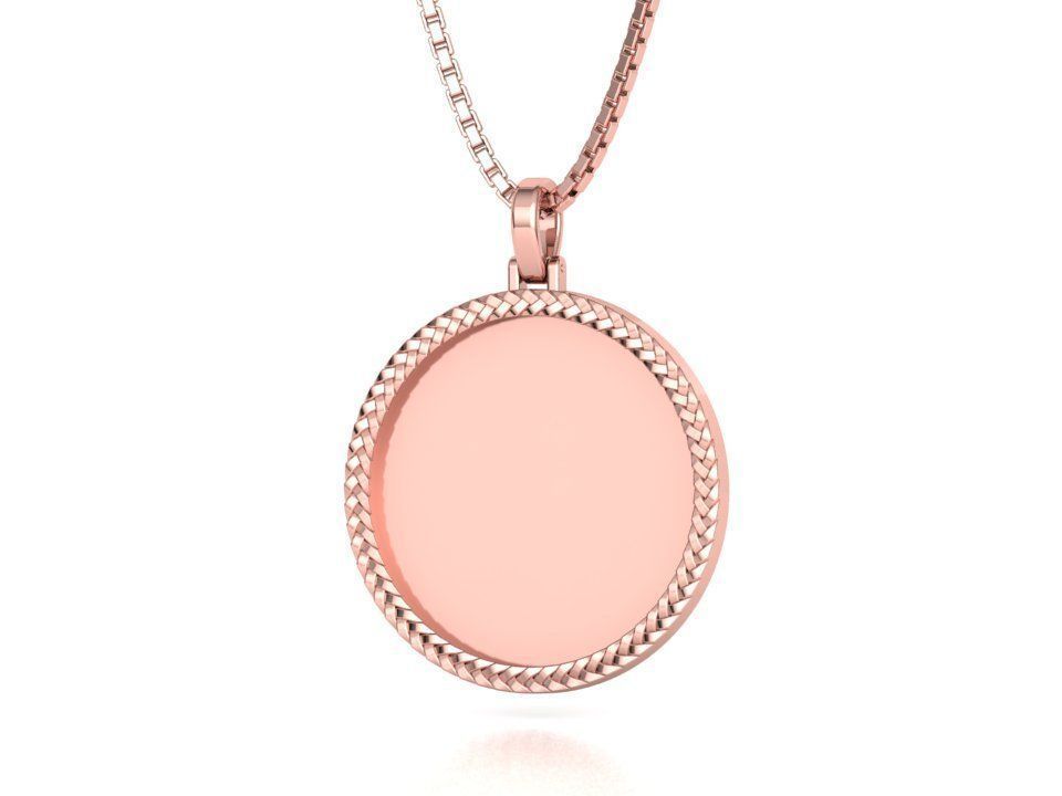 Memory Frame Pendant 30mm Round Memory Pendant 3D print model_10