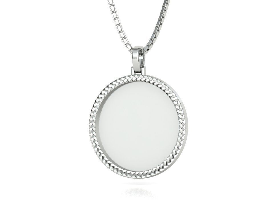 Memory Frame Pendant 30mm Round Memory Pendant 3D print model_12