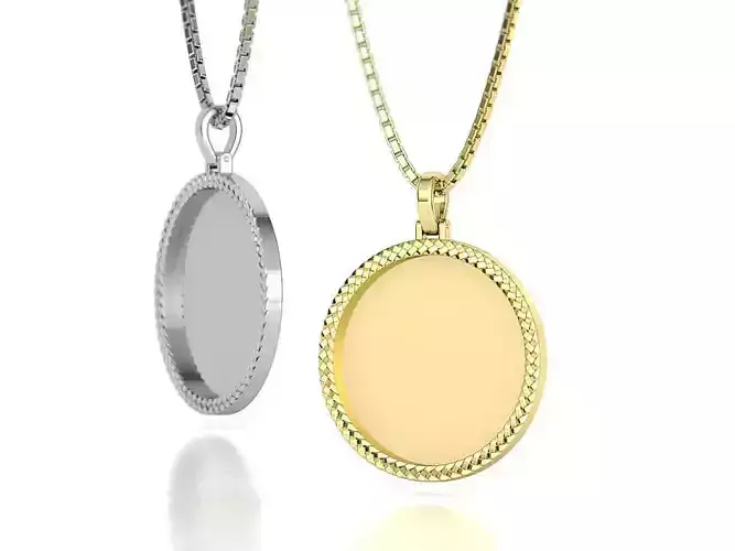 Memory Frame Pendant 30mm Round Memory Pendant 3D print model