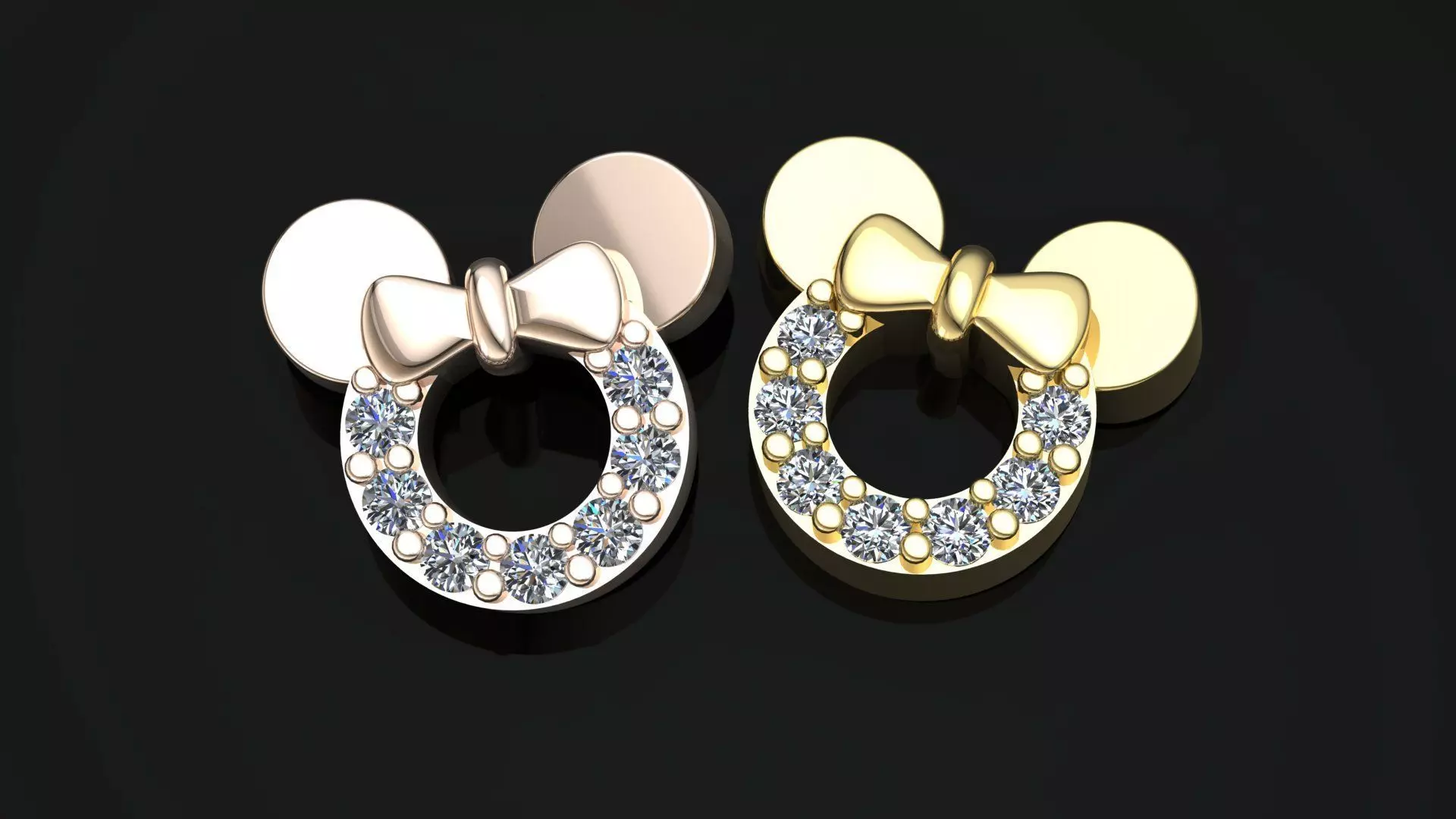 mickey mouse earring 3D print model