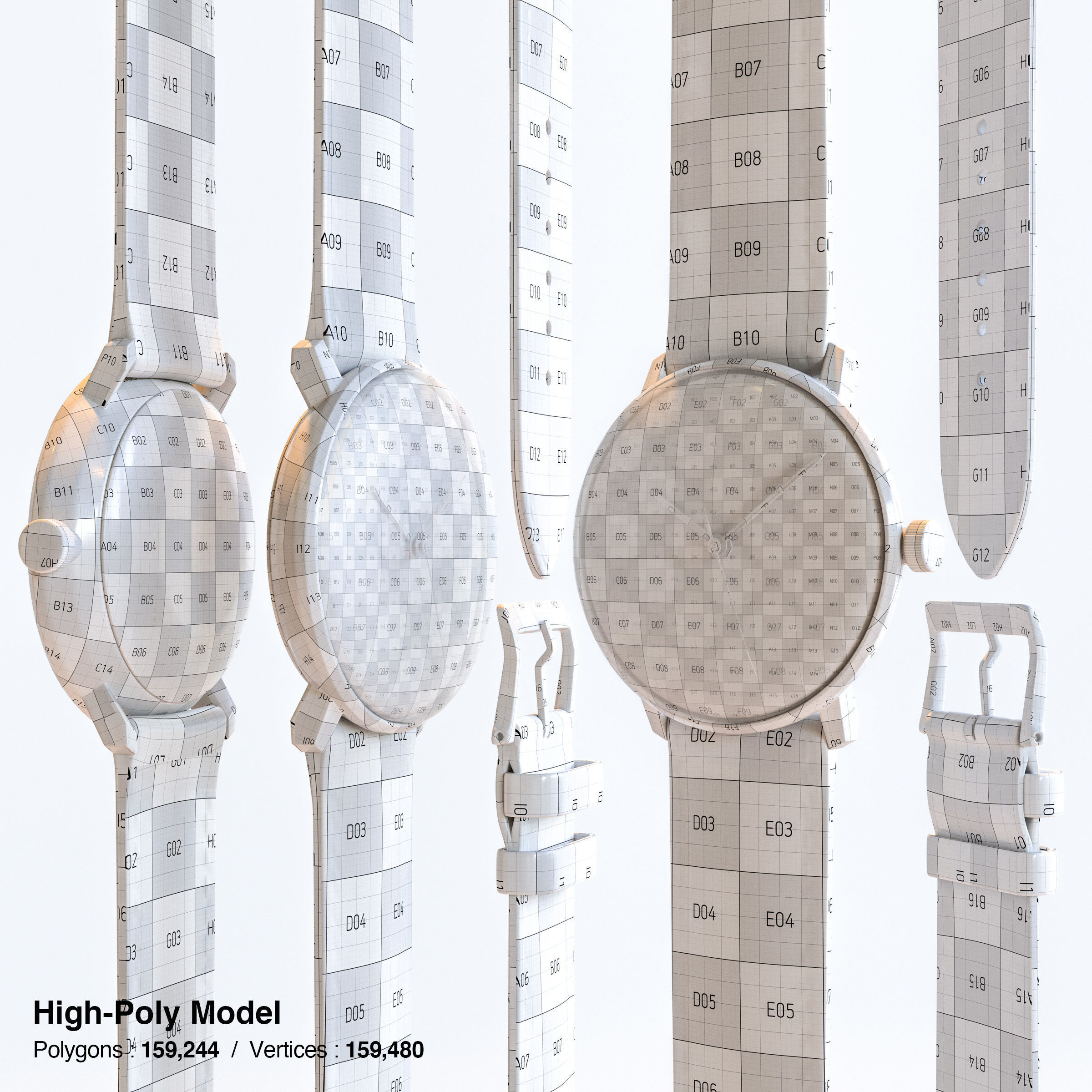 Minimalist Watch 4 - Automatic - Black Dial x Stainless Case Low-poly 3D model_7