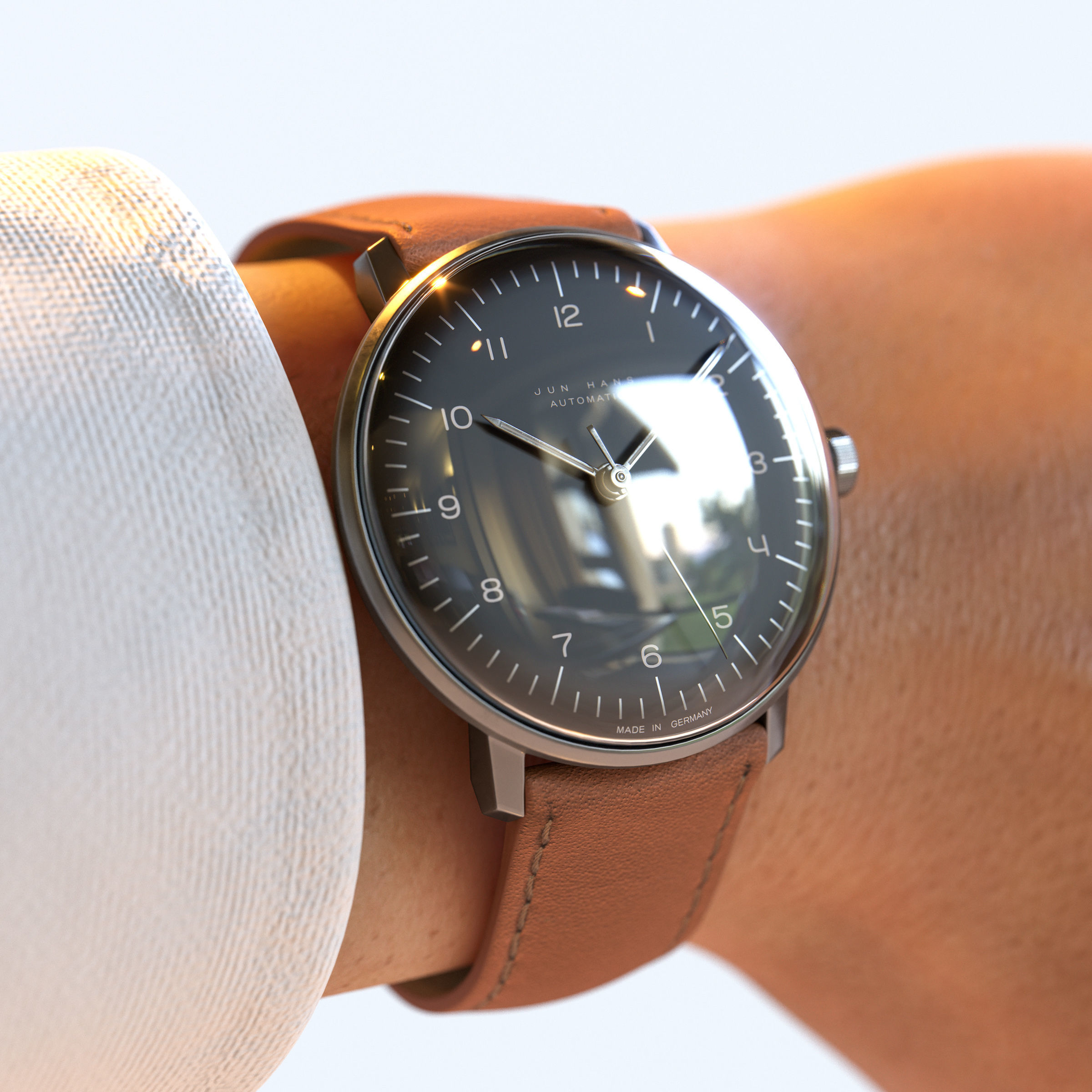 Minimalist Watch 4 - Automatic - Black Dial x Stainless Case Low-poly 3D model_2