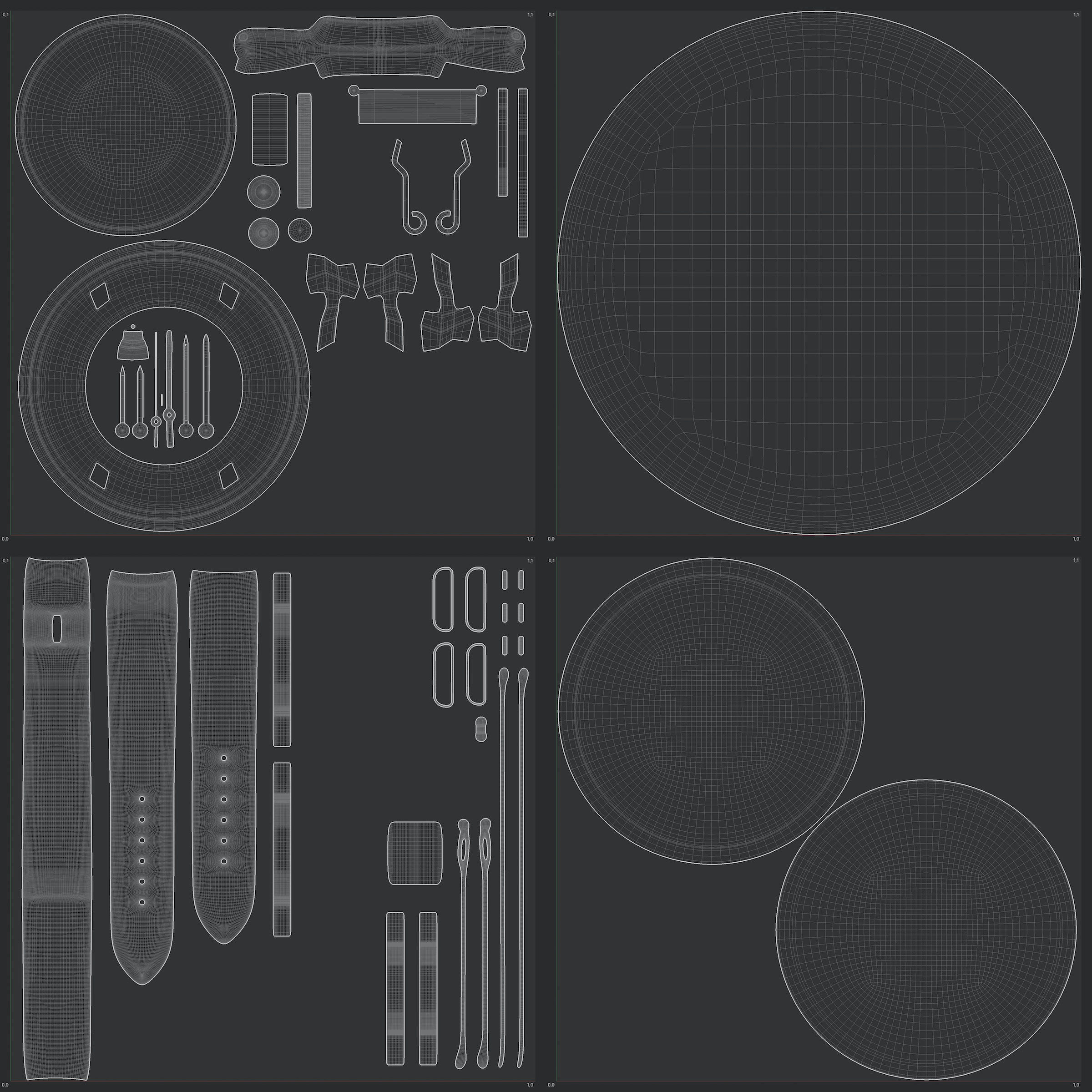 Minimalist Watch 4 - Automatic - Black Dial x Stainless Case Low-poly 3D model_18