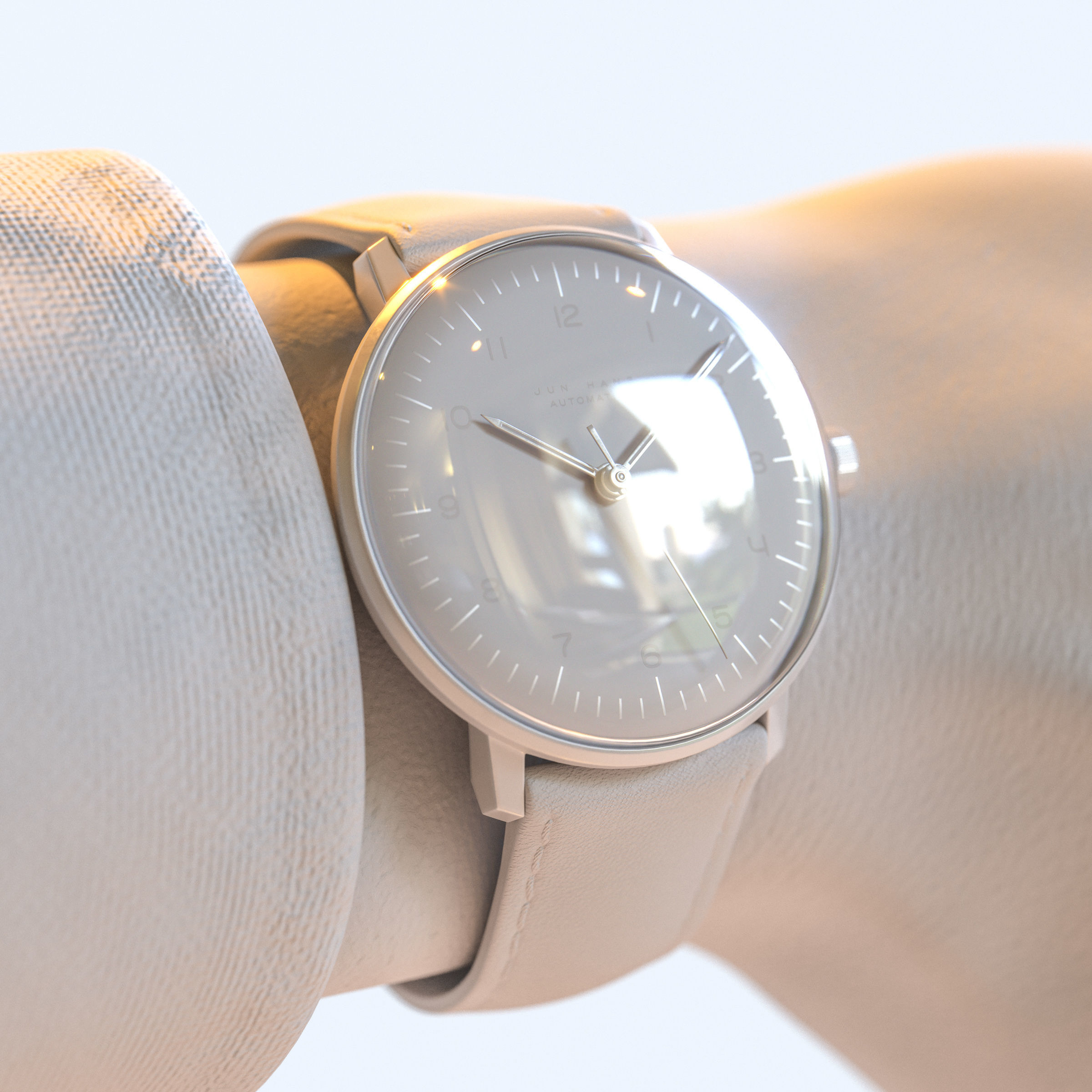 Minimalist Watch 4 - Automatic - Black Dial x Stainless Case Low-poly 3D model_4