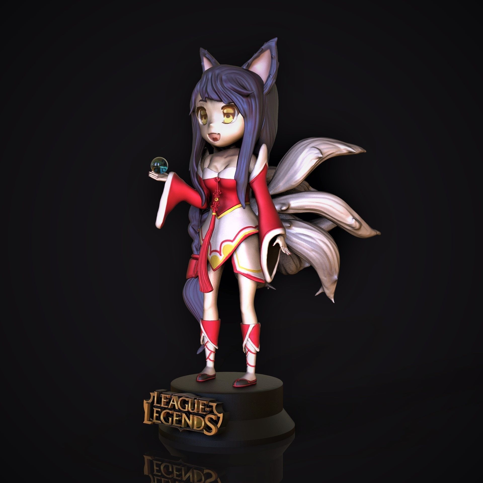 Ahri chibi - League of Legends 3D print model_3