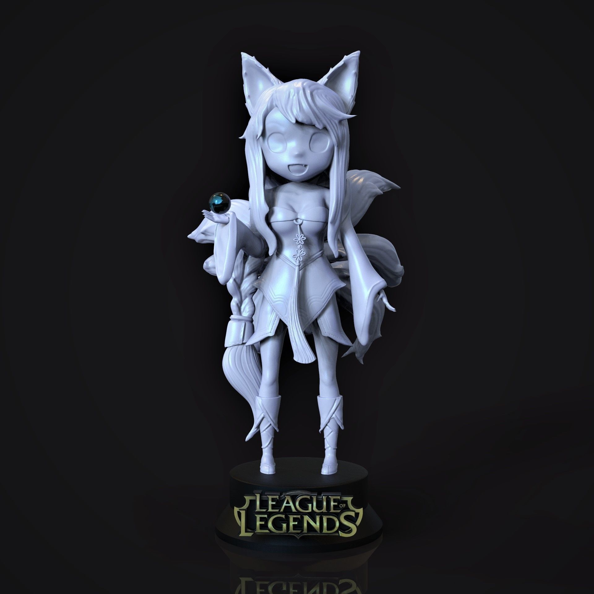 Ahri chibi - League of Legends 3D print model_2