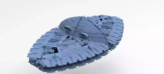 Art Deco Sci-Fi Disk Ship 6 