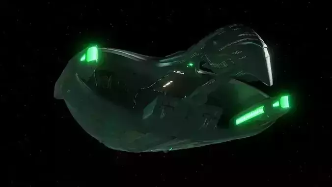 Romulan Warbird -  Enhanced D-Deridex Class based on Star Trek Low-poly 3D model