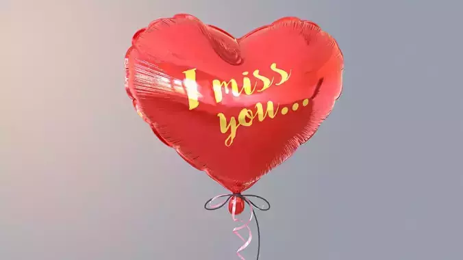 Balloon heart Low-poly 3D model