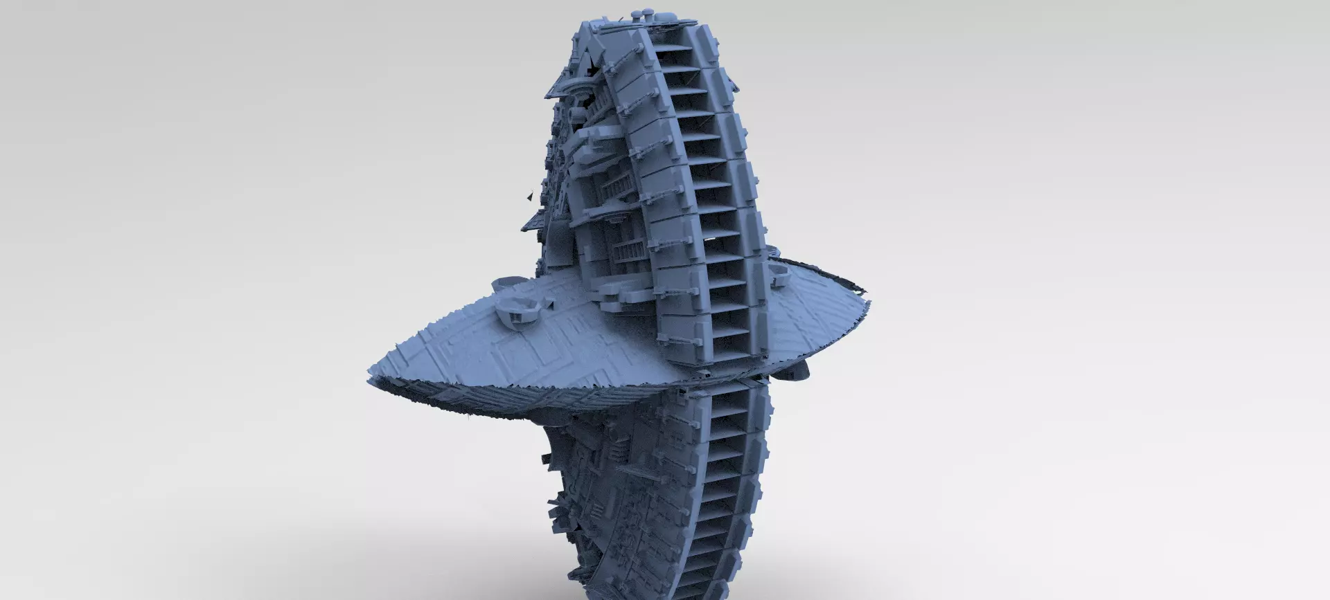 Art Deco Sci-Fi Disk Ship 8  3D model_0