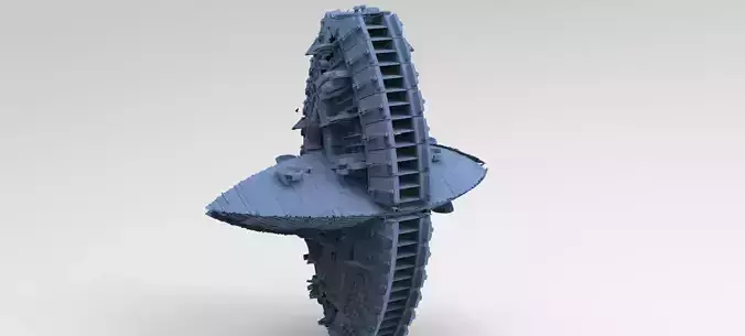 Art Deco Sci-Fi Disk Ship 8 