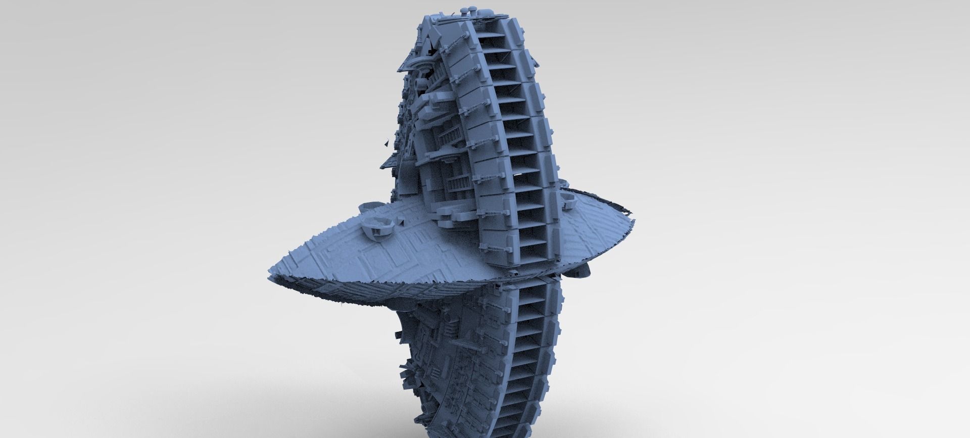 Art Deco Sci-Fi Disk Ship 8  3D model_1