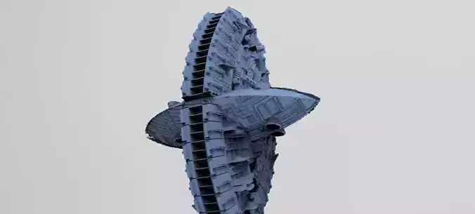 Art Deco Sci-Fi Disk Ship 9