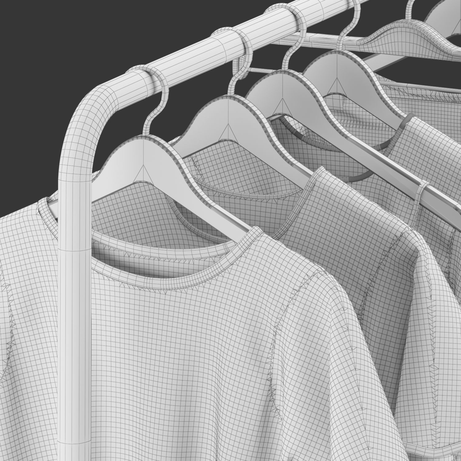 IKEA Turbo Clothes Rack with Clothes Set 3D model_9