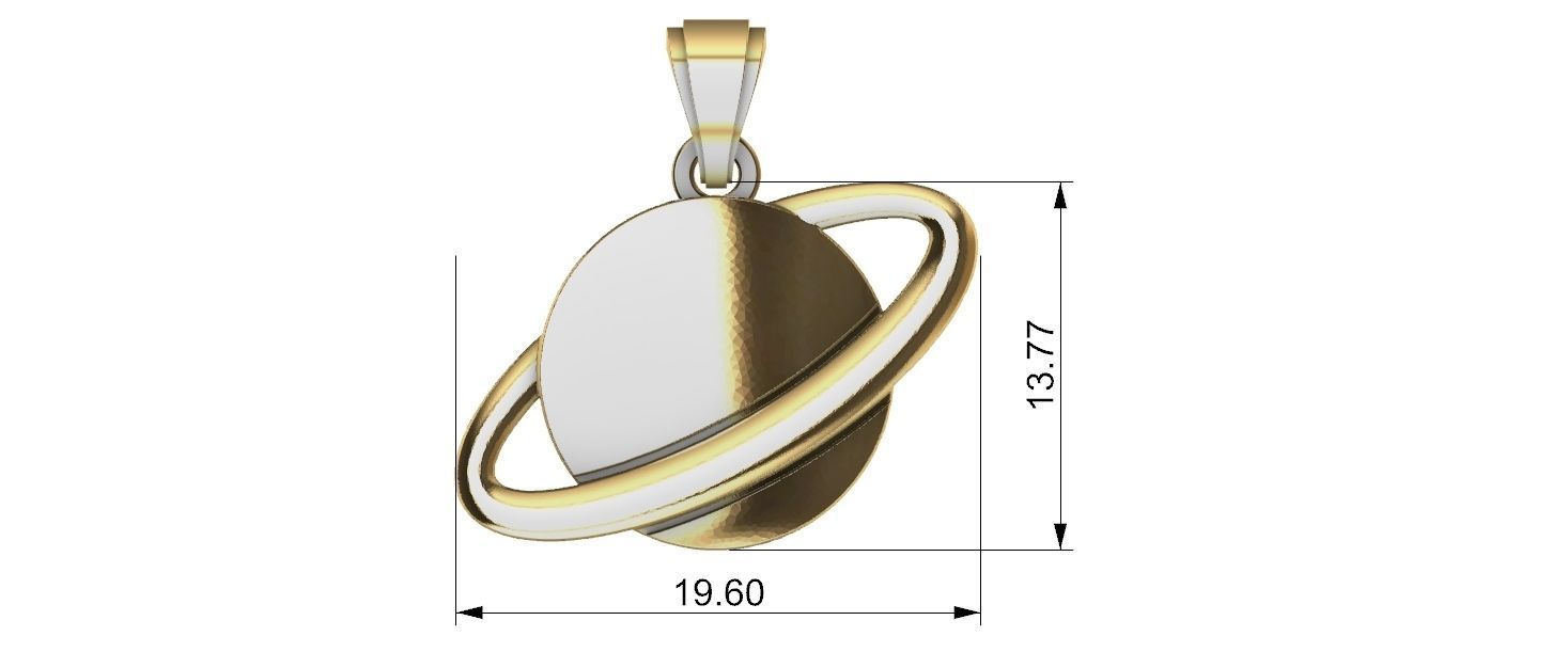Saturn Pendant 3D print model_20
