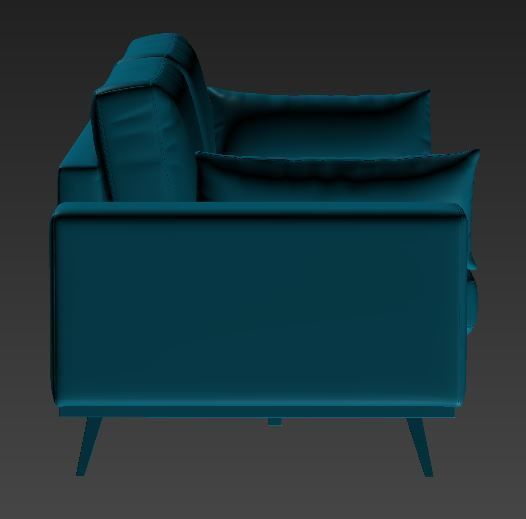 Sofa 3 seater Low-poly 3D model_9