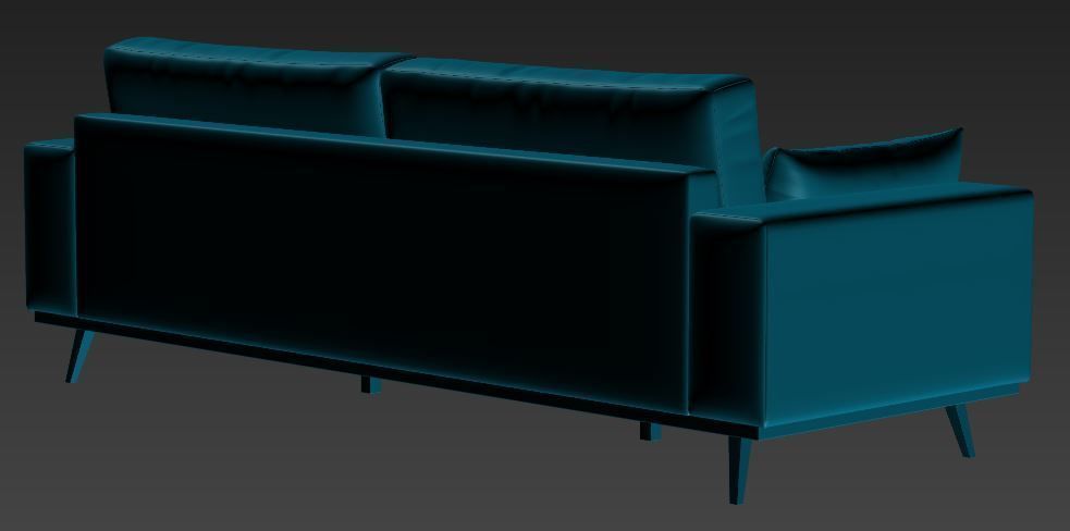 Sofa 3 seater Low-poly 3D model_10