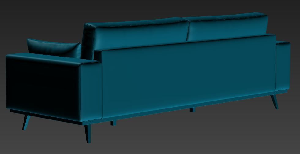 Sofa 3 seater Low-poly 3D model_12