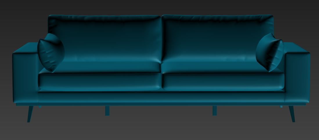 Sofa 3 seater Low-poly 3D model_6