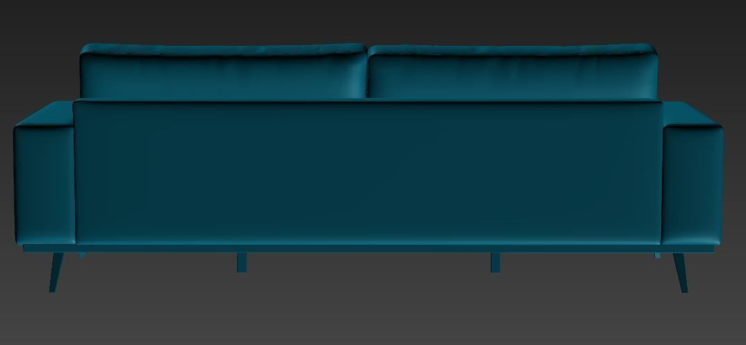 Sofa 3 seater Low-poly 3D model_11